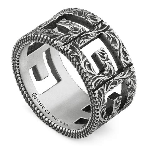 gucci square silver ring|Gucci silver ring for men.